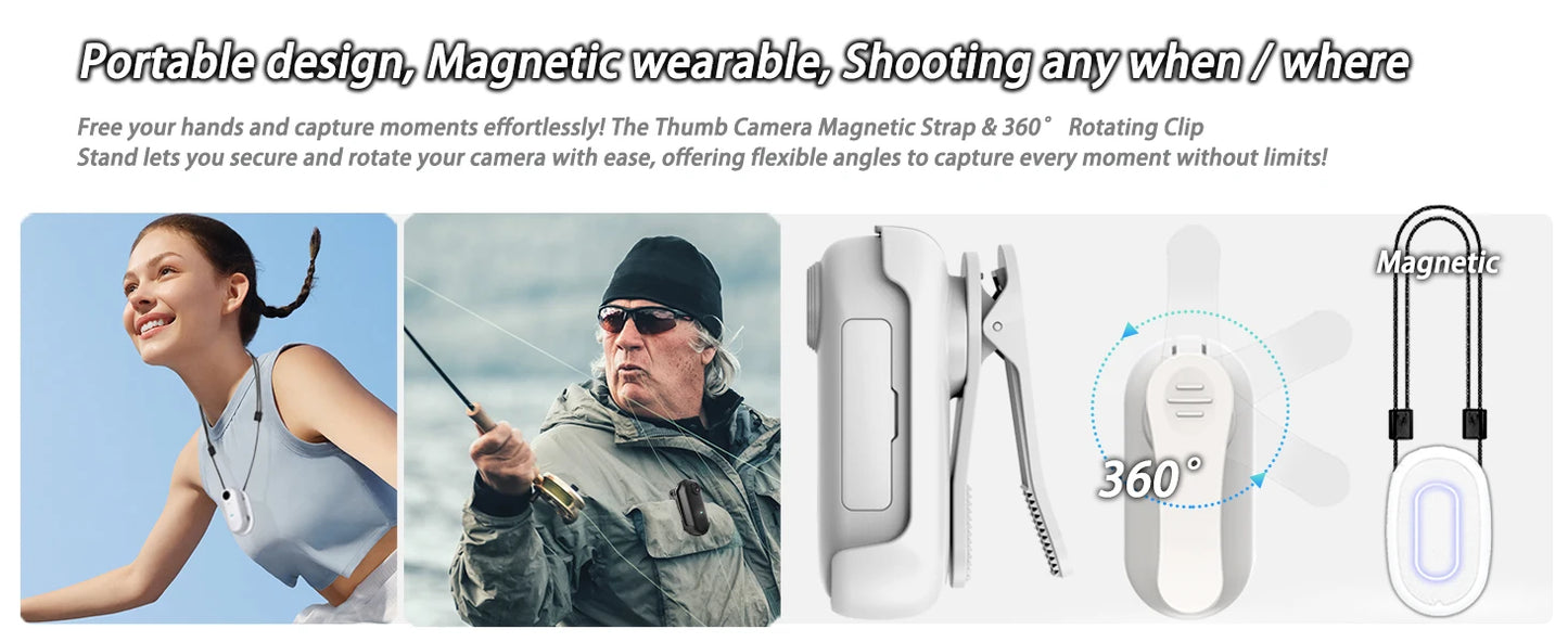 4K HD Mini Vlog Camera — WiFi Wireless Portable Action Body Cam for Sports, Travel & Photography