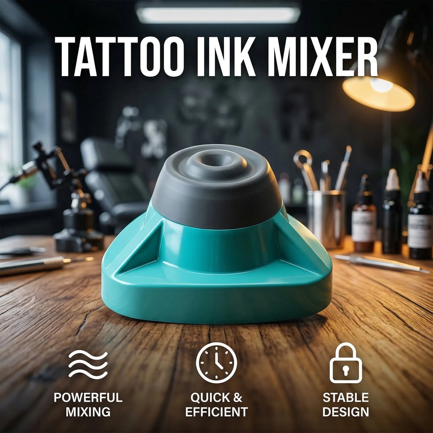 Vortex 10000RPM Tattoo Ink & Nail Polish Mixer – High-Speed Pigment Shaker Machine with US/EU Plug for Salon & Studio Use