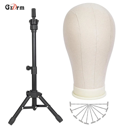 21-23 Inch Mannequin Head with Wig Stand – Canvas Head for Wig Making & Display