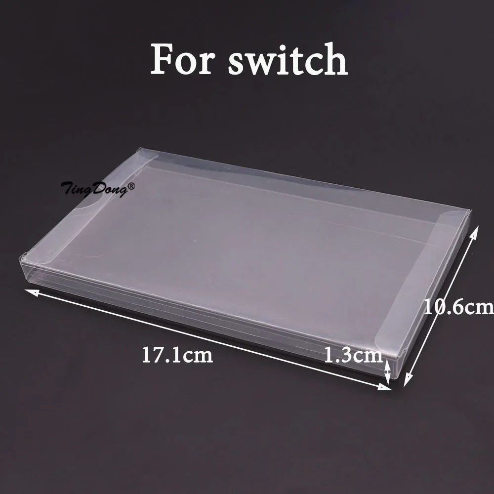 10PCS Clear Transparent Game Cartridge Cases – CIB Plastic PET Protectors for N64, NES, SNES, GB, GBA, GBC, NGPC, Switch & PS5