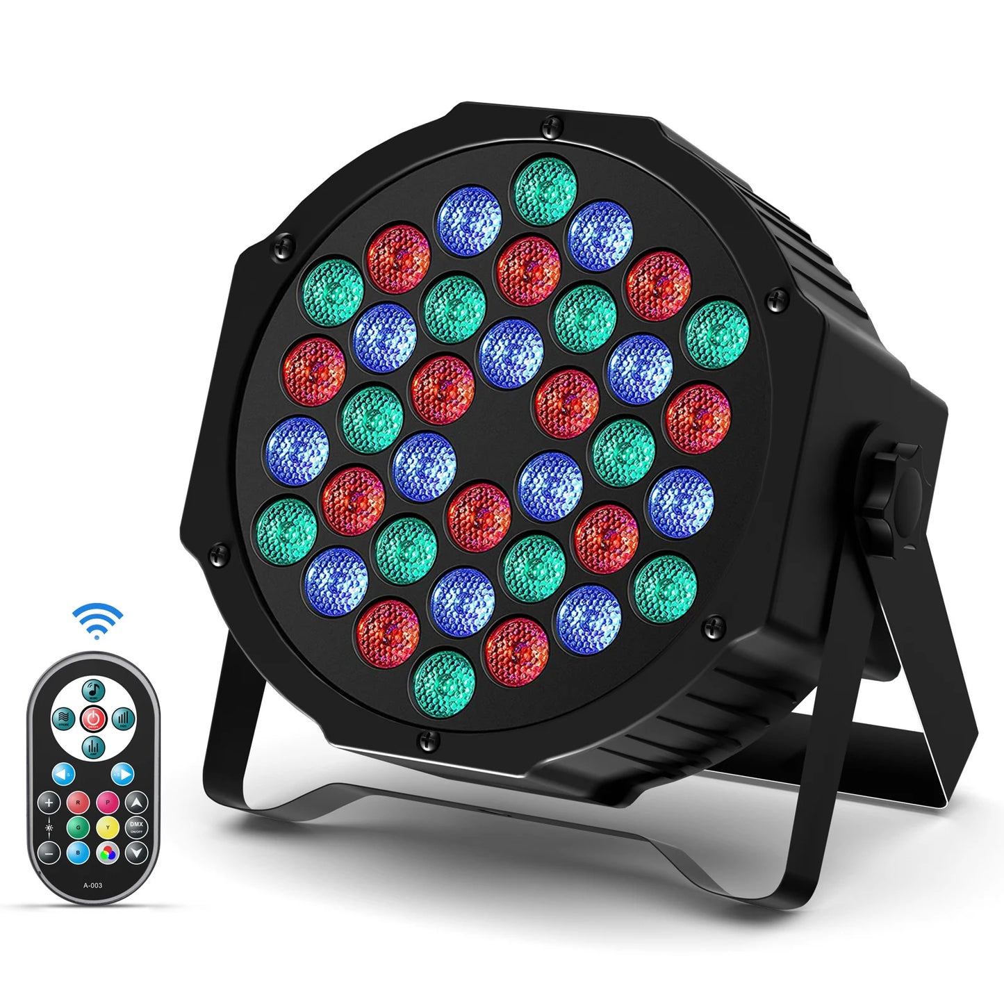 36LED RGB Par Light - DMX512 DJ Stage Lighting with Remote Control & Sound Activation for Parties and Events