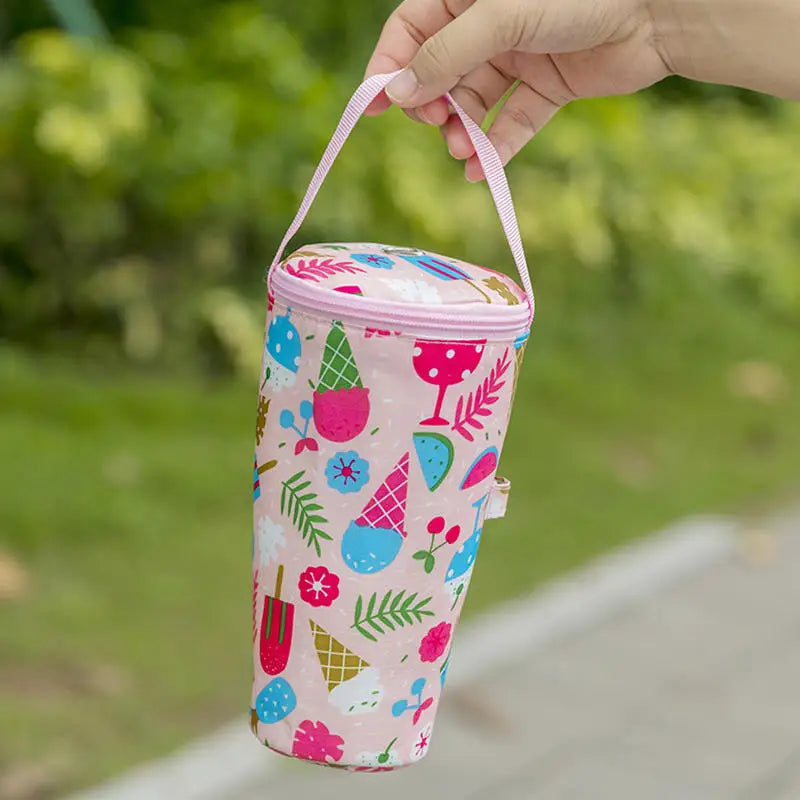 Portable Milk Tea Tote Bag – Insulated Heat Preservation Cup Carrier, Handbag for Drinks, Umbrella, and Camping Accessories