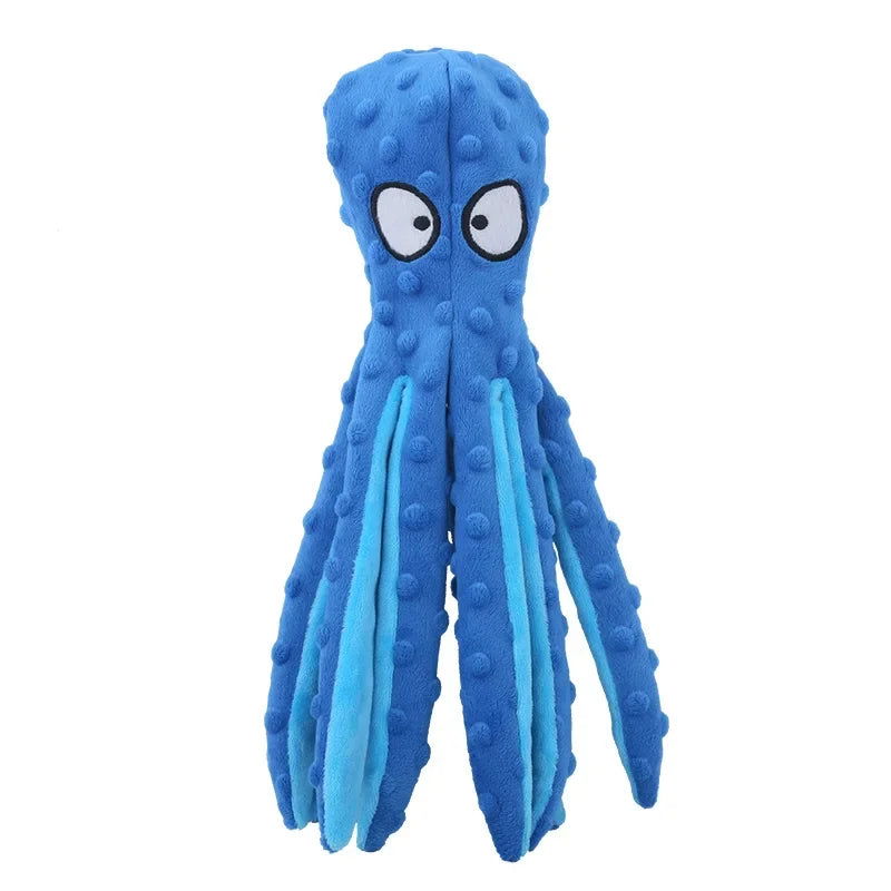 Interactive Plush Octopus Chew Toy – Voice Puzzle Toy for Cats & Dogs, Bite-Resistant & Teeth Cleaning Pet Toy
