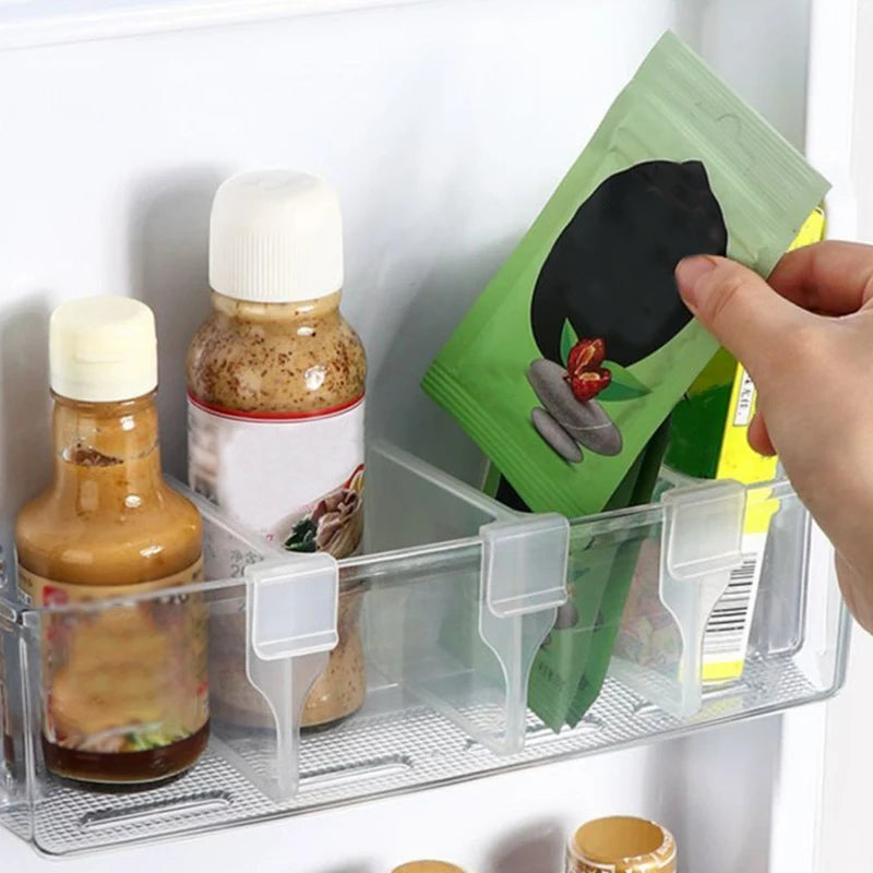 10 Pcs Refrigerator Partition Board - Adjustable Plastic Dividers for Kitchen Organization and Bottle Can Storage
