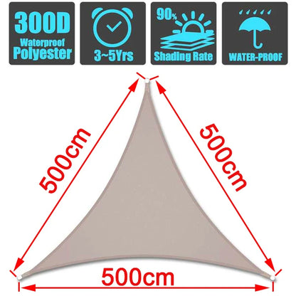 Outdoor Waterproof Sun Shade Sail – Rectangle Canvas Awning for Garden, Terrace, Pool & Car Sun-Shelter