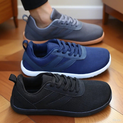 Men’s Mesh Barefoot Shoes - Wide-Toe Minimalist Lightweight Breathable Sneakers for Running, Walking, and Casual Wear
