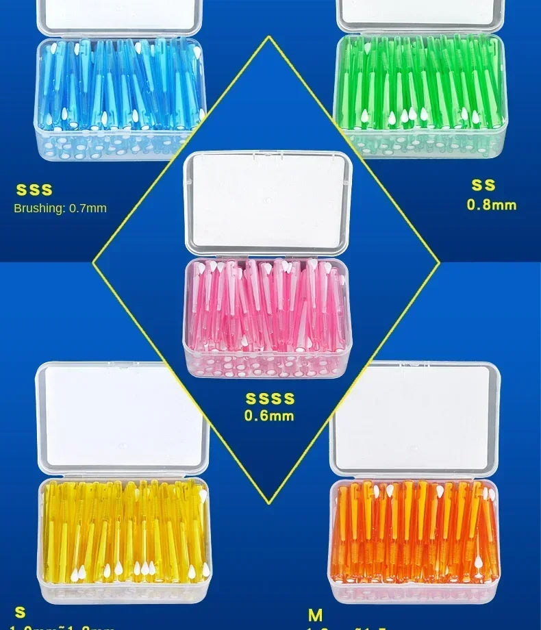 30-Piece Interdental Toothpick Brushes – 0.6-1.5mm I-Shape Dental Floss for Oral Care