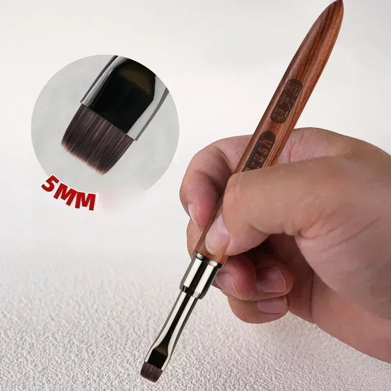 Wood Gel Painting Brush – Nail Art Brush for Gel Tip Extension, Acrylic Builder, UV Gel Nails Manicure Accessory