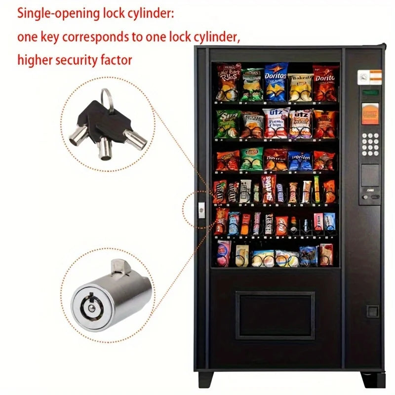 Universal Vending Machine Security Lock Set - Keyed Alike Tubular Keyway Lock