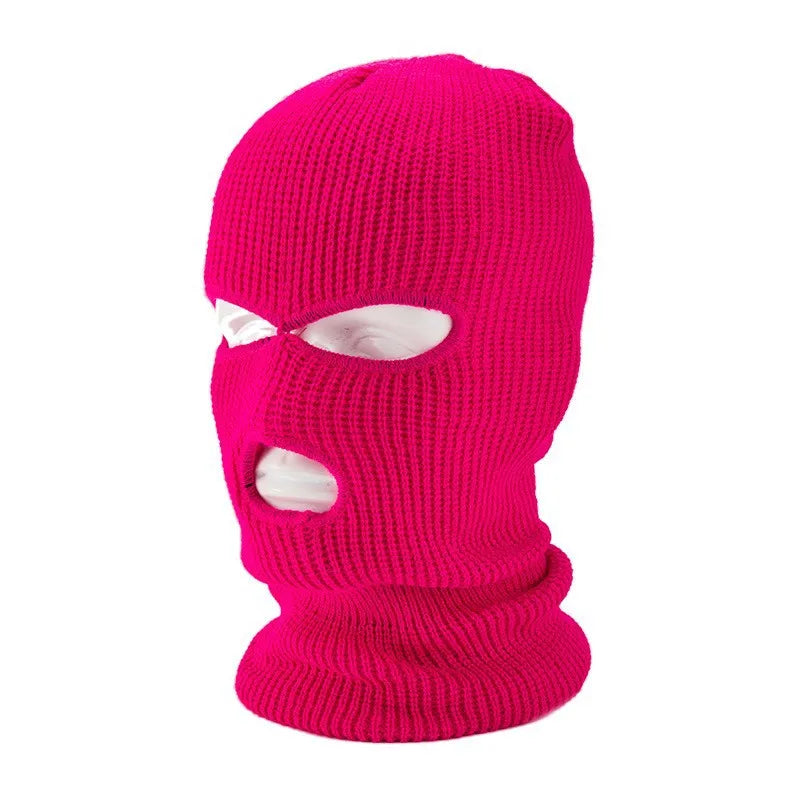 Full Face Cover Ski Mask Hat - 3 Holes Balaclava, Windproof Knit Beanie for Army, Tactical, and Winter Warmth, Unisex