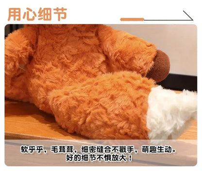 35cm/50cm Cute Fluffy Orange Fox Plush Toy – Soft Cartoon Stuffed Doll, Perfect Birthday Gift
