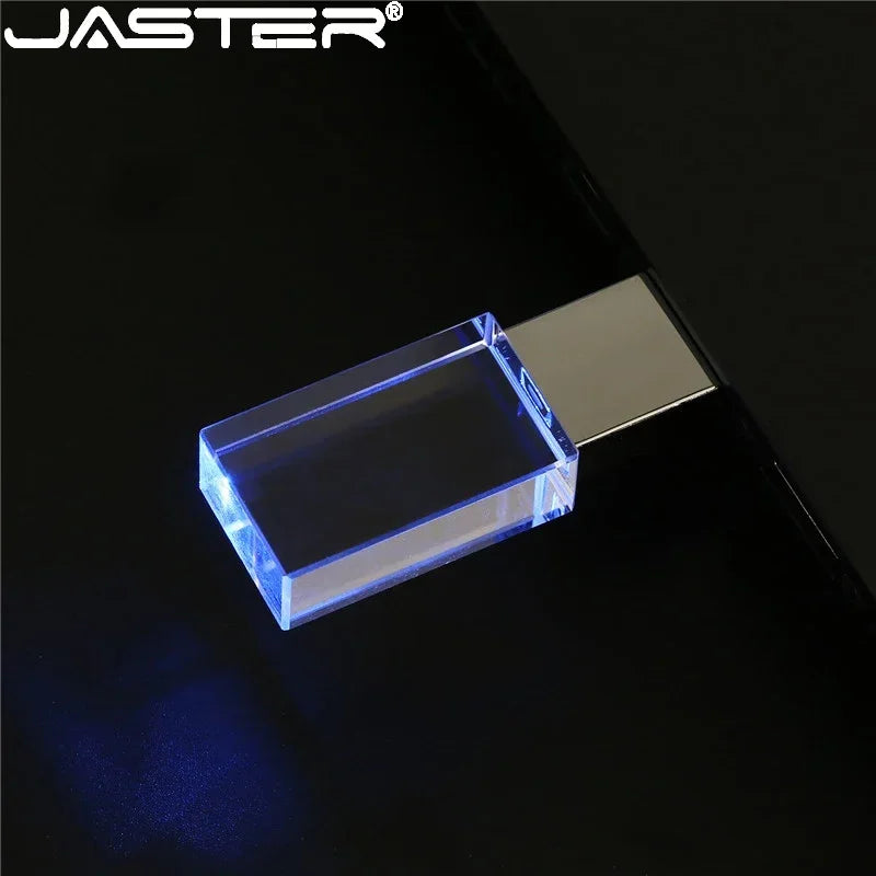 Crystal USB Flash Drive - LED Memory Stick 8GB–64GB