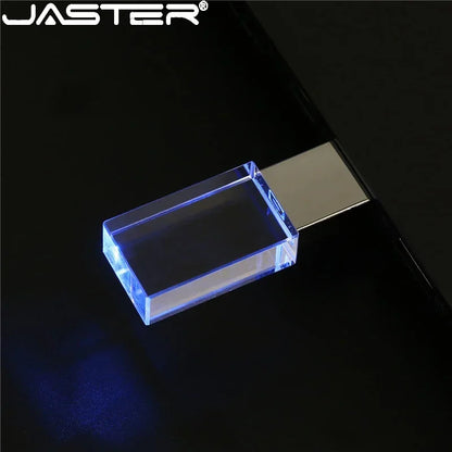 Crystal USB Flash Drive - LED Memory Stick 8GB–64GB