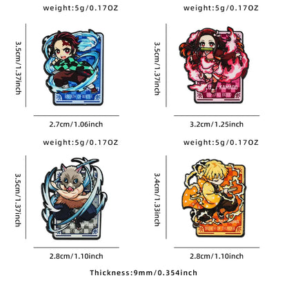 4-Piece Anime Enamel Pins Set – Cute Metal Character Brooches for Backpacks, Cosplay & Collectible Gifts