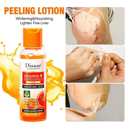 Yellow Peeling Lotion Oil – 100% Organic Exfoliating, Whitening & Nourishing Body Scrub with Hyaluronic Acid for Dark Skin
