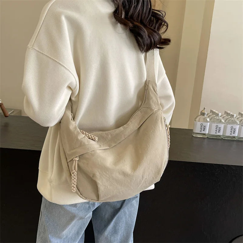 New Nylon Fabric Shoulder Bag – High Capacity Women's Crossbody Messenger Bag, Versatile & Leisure Hobo