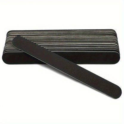 5/10/50PCS Professional Double-Sided Nail Files – 100/180 Grit Black Emery Boards for Salon & Home Nail Care
