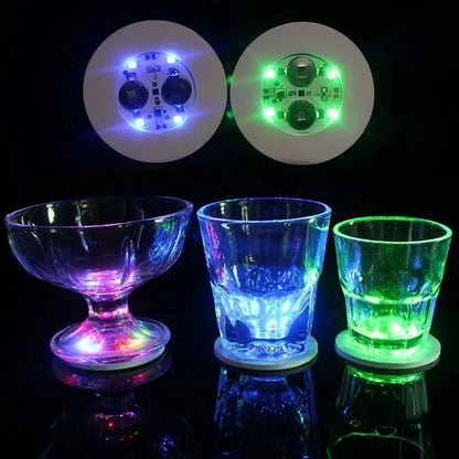 LED Coaster Sticker – Battery-Powered Luminous Glass & Bottle Pads for Bars, Parties, and Drink Decor