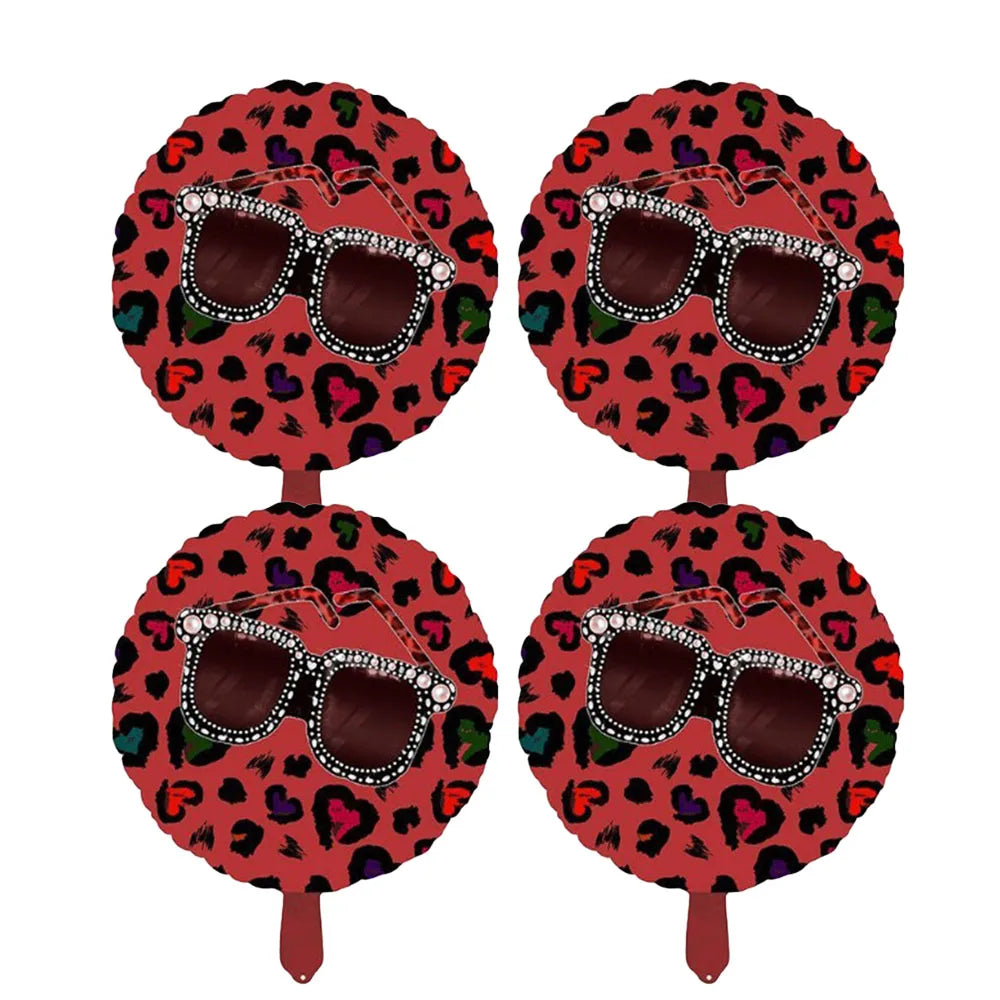 4-Piece Movie Night Party Decorations - Projector, Sunglasses and Popcorn Foil Balloons for Birthday Celebrations