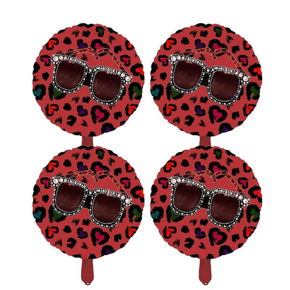 4-Piece Movie Night Party Decorations - Projector, Sunglasses and Popcorn Foil Balloons for Birthday Celebrations