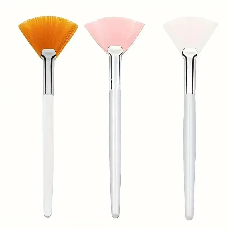 Facial Mask Applicator Brushes - Soft Fan-Shaped Flat Head Cosmetic Brushes for Skincare and Beauty Tools