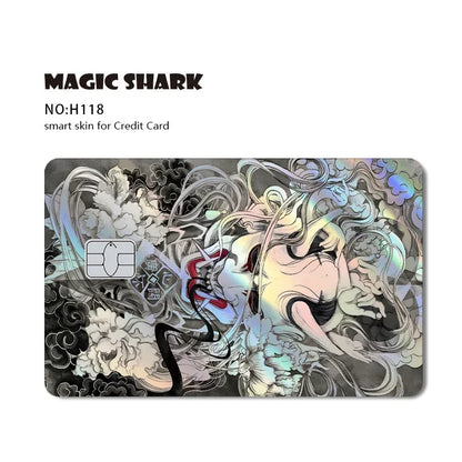 Magic Shark Evil FBI Holographic Laser Money & Card Sticker – Shiny Credit, Bank, Debit Film Cover