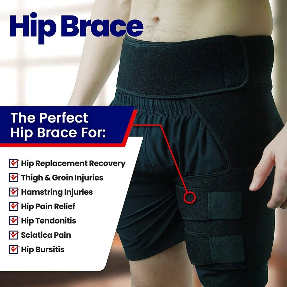 Hip Brace Thigh Compression Sleeve – Groin & Hamstring Support Wrap for Sciatica, Quad Strains & Hip Pain Relief