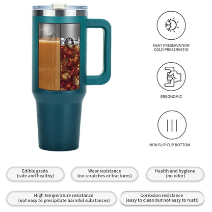30/40oz Stainless Steel Insulated Tumbler – Large Thermos Bottle with Handle for Gym, Sports & Travel