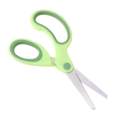 Kids Safety Scissors — Left-Handed Student Scissors with Sleeve for DIY, Paper Cutting & Stationery