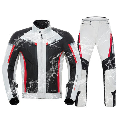 HEROBIKER Waterproof Motorcycle Jacket - Men’s Racing Riding Gear With EVA Protection Moto Pants Clothing Set