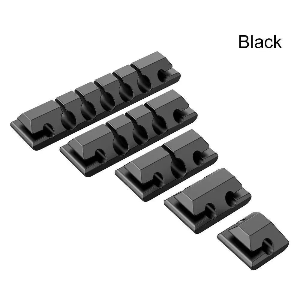 Silicone Cable Holder Organizer - Flexible Cord Management Clips for USB Wires, Earphones, Mouse & Keyboard Cables