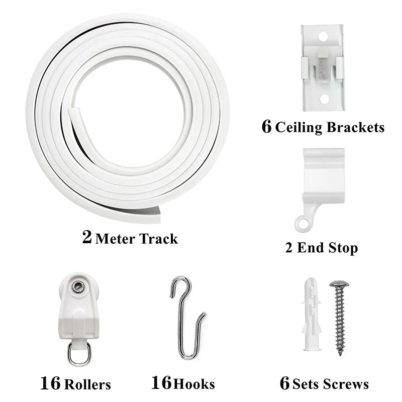 1–6M Flexible Bendable Curtain Track – Silent Ceiling Rail for Bedrooms, Bathrooms, Balconies & Room Dividers