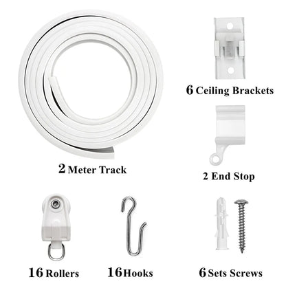 1–6M Flexible Bendable Curtain Track – Silent Ceiling Rail for Bedrooms, Bathrooms, Balconies & Room Dividers