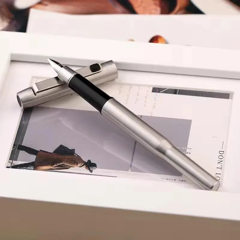 MAJOHN B25 Metal Fountain Pen - Fine Nib Stainless Steel Writing Pen with Ink Absorber for Business & Office Use
