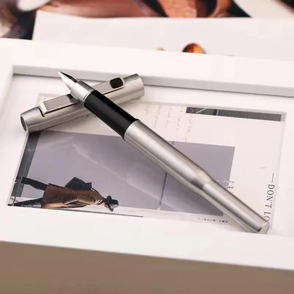 MAJOHN B25 Metal Fountain Pen - Fine Nib Stainless Steel Writing Pen with Ink Absorber for Business & Office Use