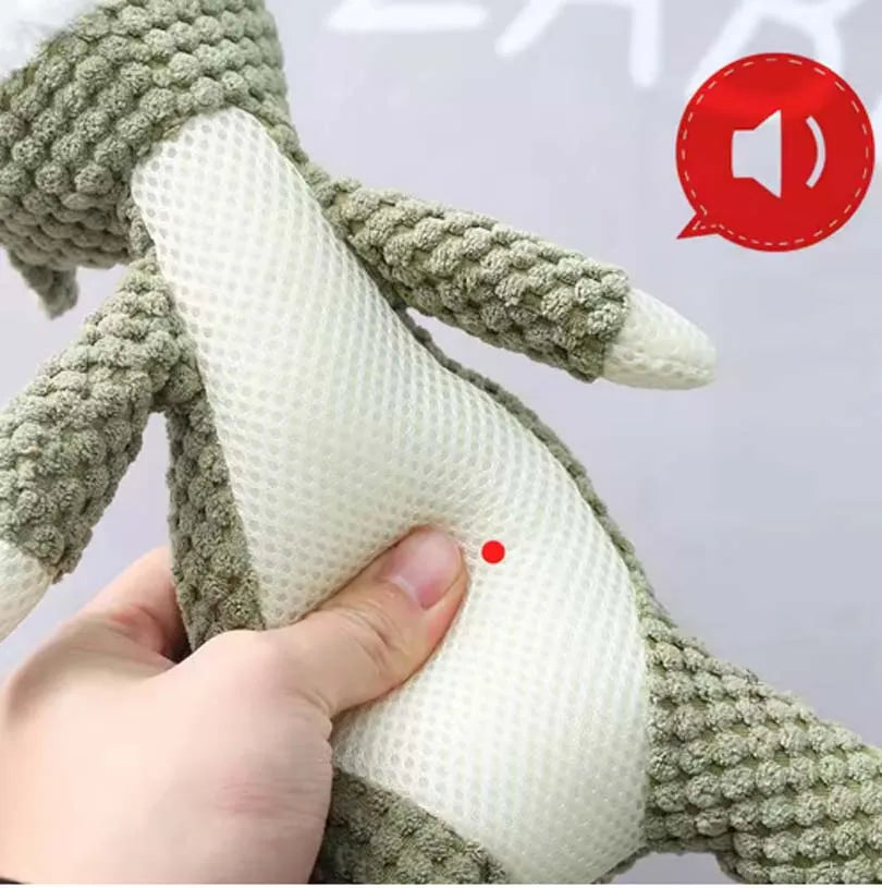 Plush Squeaky Dog Toy - Durable Fleece Chew and Teething Toy for Large Dogs