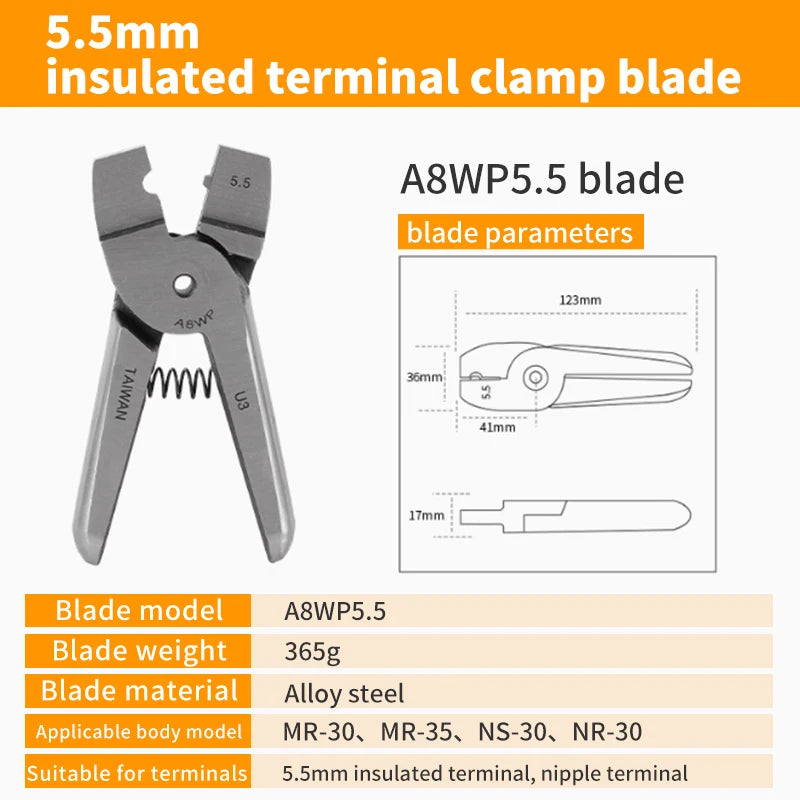 MR-30 Pneumatic Crimping Pliers Cutter Head - Air Shears Tool Part for AR8WP, A8WP3 & A8WP Terminals