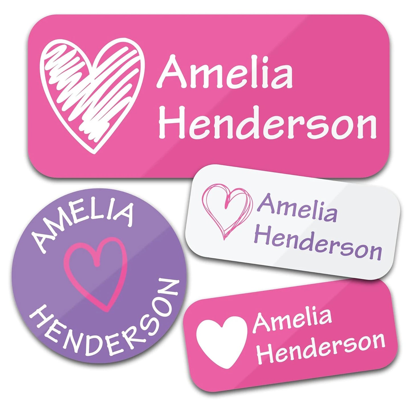 140PCS Custom Waterproof Name Stickers - Cartoon Personalized Labels for Clothes & Personal Items