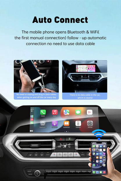 XUDA 2-in-1 Wireless CarPlay & Android Auto Mini Box - Plug & Play, Automatic Connection for 99% of Cars
