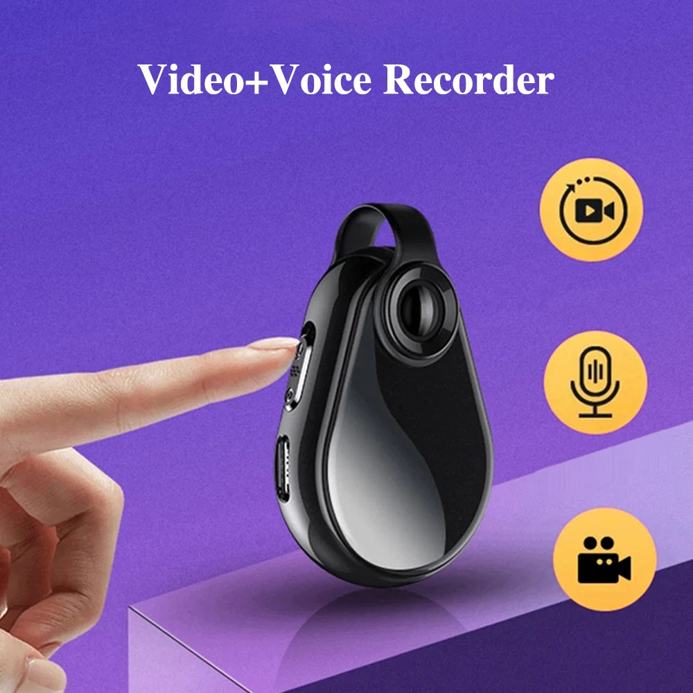 1080P Mini Hidden Action Camera - Wide Angle Portable Necklace Audio & Video Recorder with 8–128GB Support