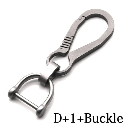 Titanium Key Chain - Lightweight Men’s EDC Quickdraw Carabiner Buckle Key Ring Outdoor Tool