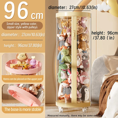 Transparent Doll & Plush Toy Storage Box — DIY Zipper Organizer Tube for Kids’ Toys, Christmas Gift, and Home Use