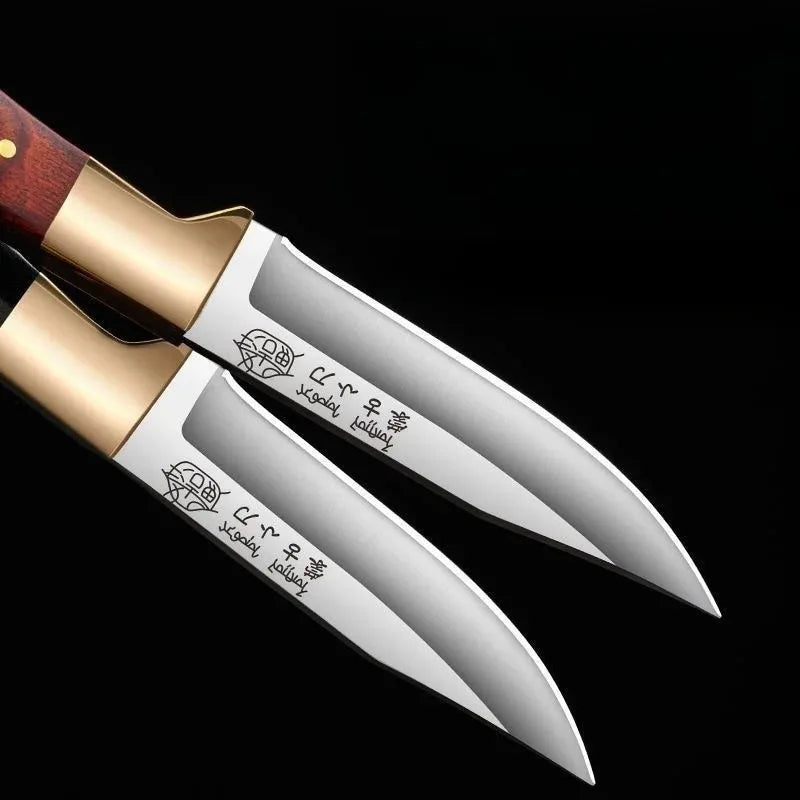 Portable Fruit Knife – Handheld Small Dining Knife for Lamb, Kitchen Use with Leather Cover & Keychain
