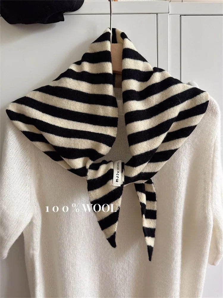 Women’s Wool Triangle Scarf – Multi-Functional Knitted Headscarf