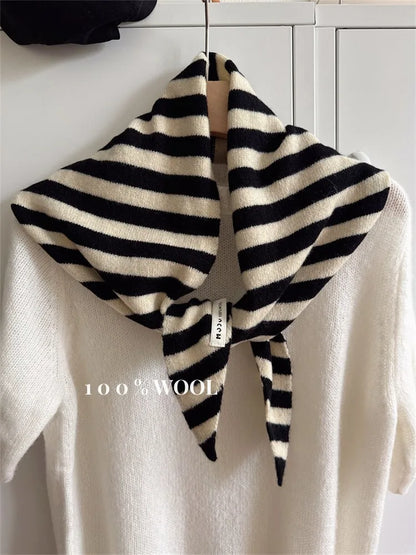 Women’s Wool Triangle Scarf – Multi-Functional Knitted Headscarf