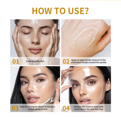 Collagen Jelly Cream – Hydrolyzed Overnight Peel-Off Facial Mask for Hydration & Firming