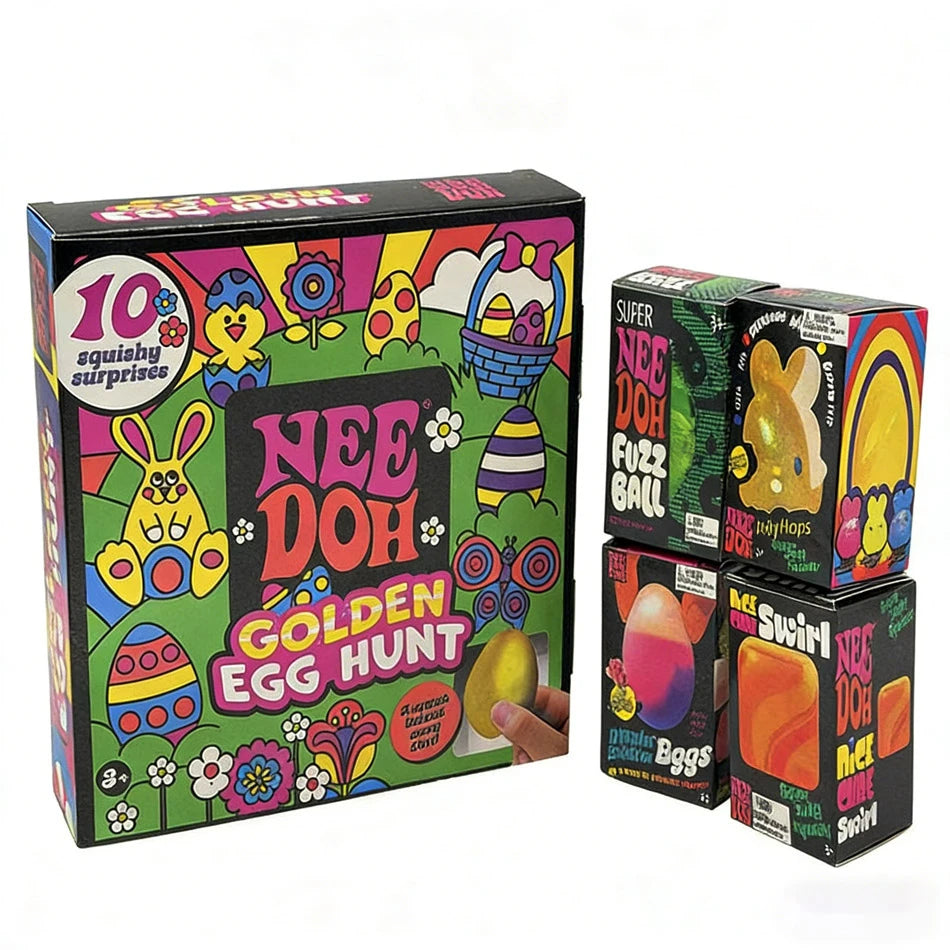 2026 Nee-Doh Golden Egg Blind Box Toy – Squishy Surprise Stress Relief Squeeze Toy for Kids Easter Party Gift