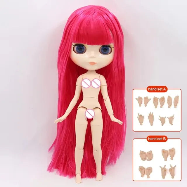 ICY DBS Blyth Doll – 1/6 BJD Customized Nude Joint Body, White Skin Glossy & Matte Face, 30cm Girl Toy Gift