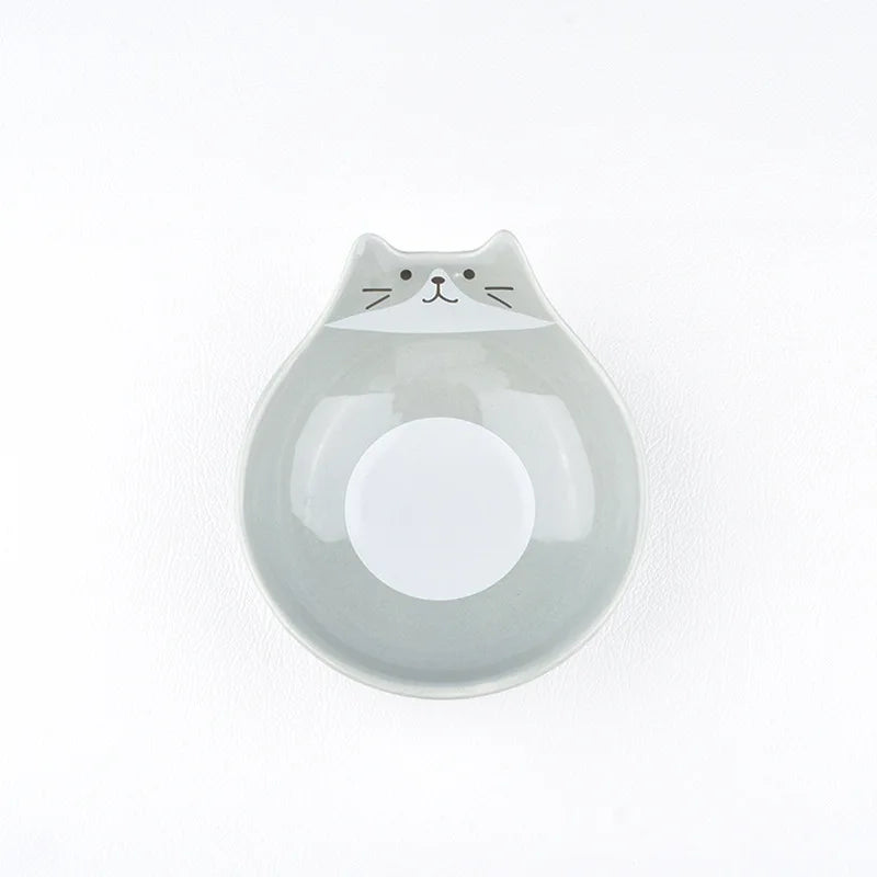 Cartoon Cat Face Ceramic Bowl — Cat-Shaped Salad, Dessert, and Rice Bowl for Kids, Home Kitchen Tableware