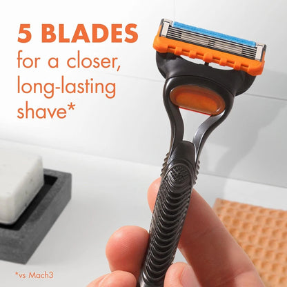 Gillette Fusion5 Men's Razor - 5-Layer Blade Shaver with Lubrastrip for a Comfortable and Safe Shave